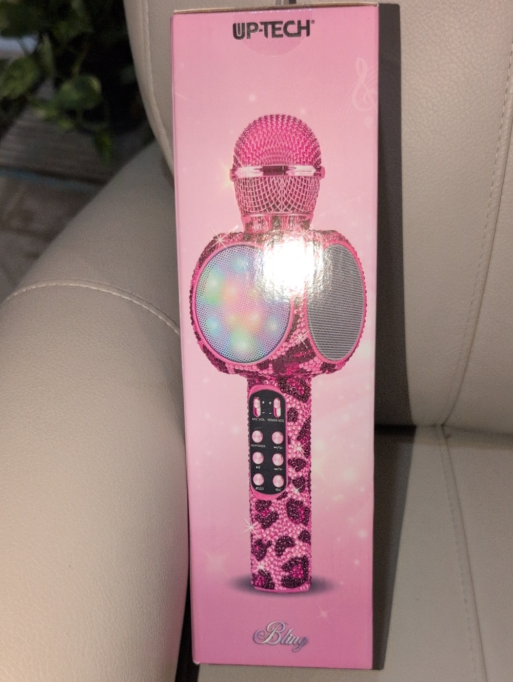 UP-TECH Pink Bling Bluetooth Karaoke Microphone
